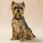 Yorkshire Terrier Ornament - Sitting Yorkie Dog Figurine with Lead | Dog Lover Gift | 14cm