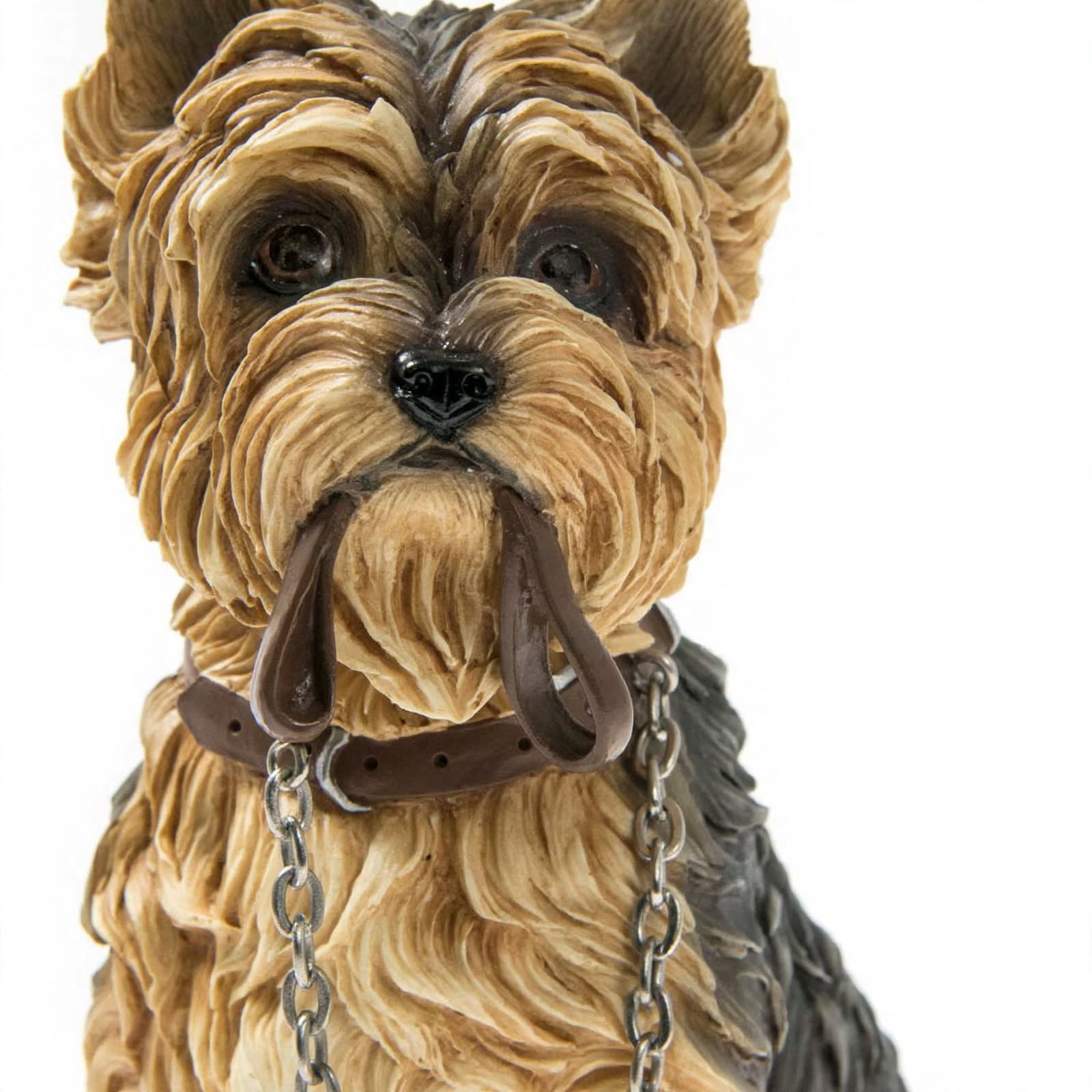Yorkshire Terrier Ornament - Sitting Yorkie Dog Figurine with Lead | Dog Lover Gift | 14cm