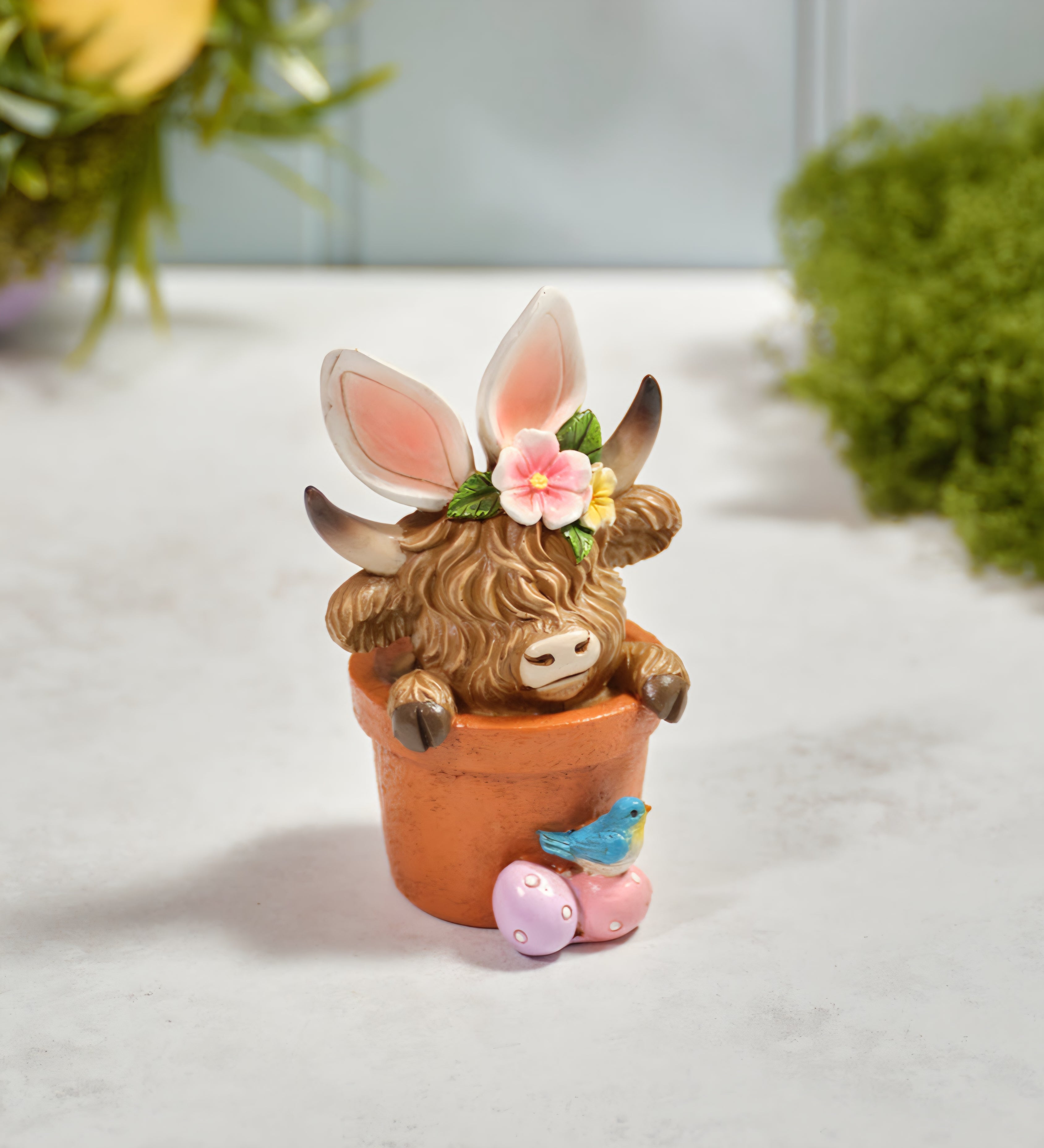 Easter Spring Highland Cow Bunny Rabbit Ears
