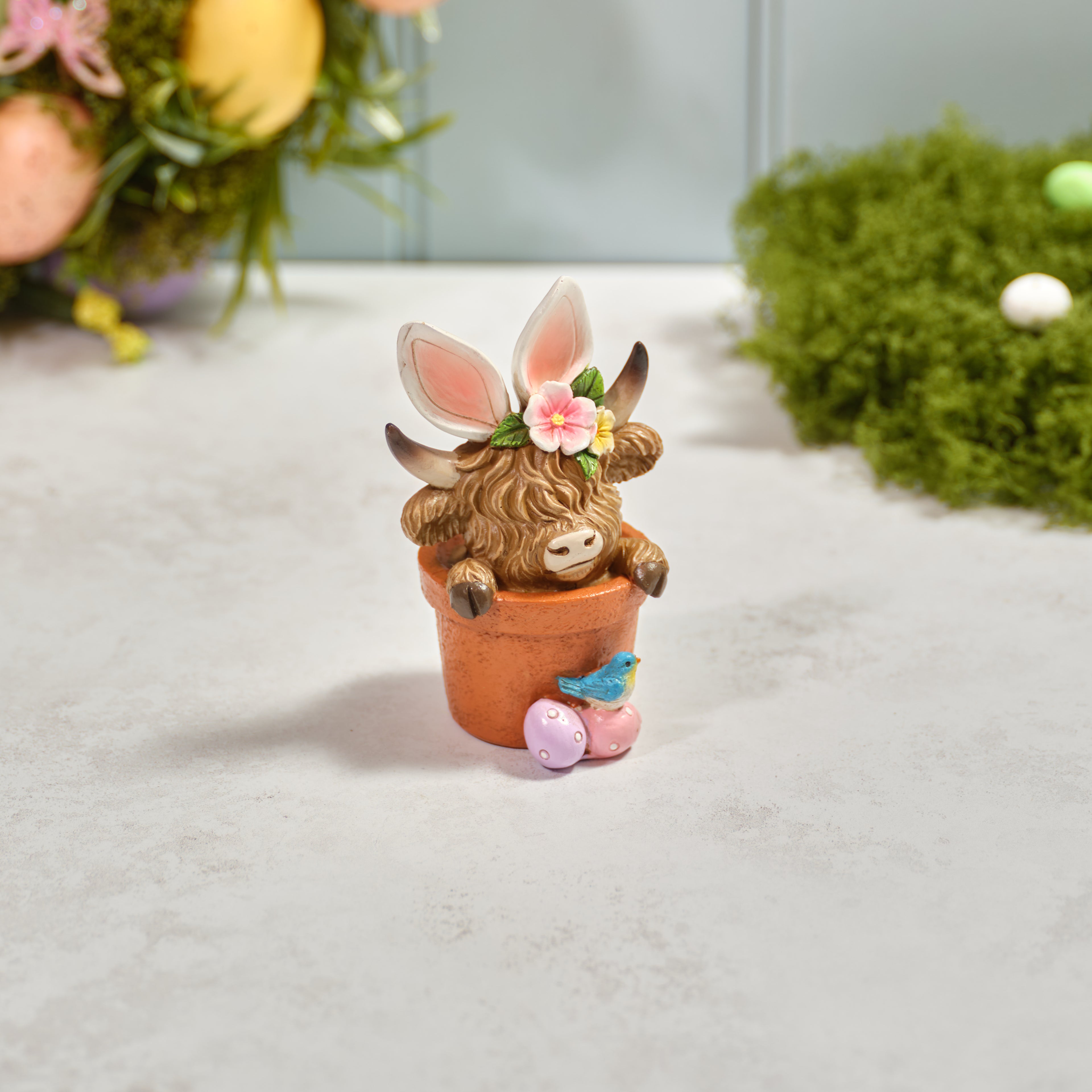 Easter Spring Highland Cow Bunny Rabbit Ears