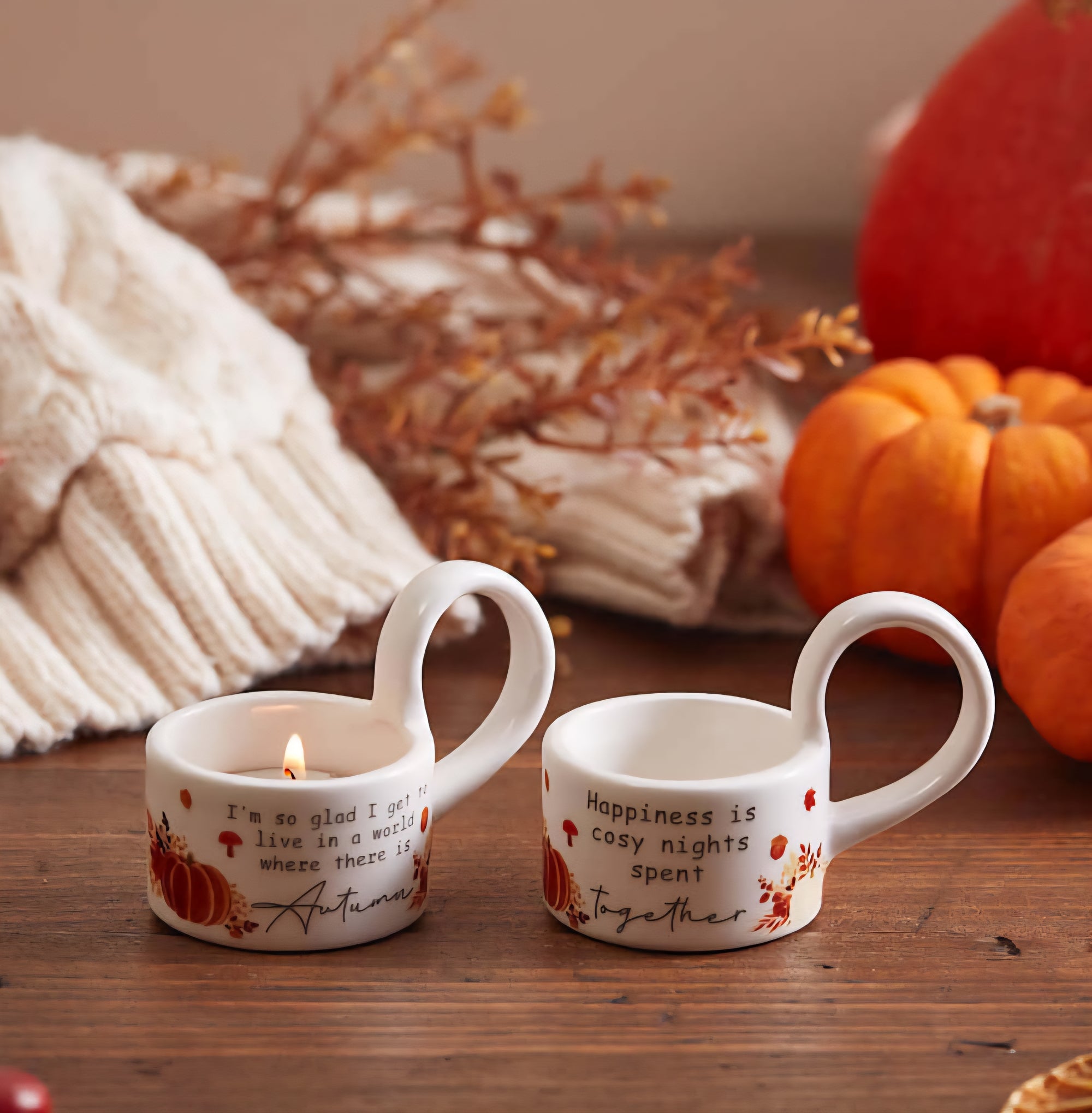 Autumn Pumpkin T-Light Holders