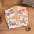 Christmas Land-rover & Farm Tractor Slate Coasters