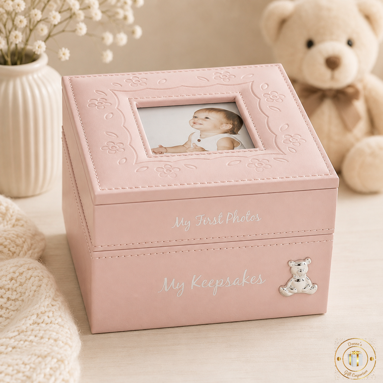 Pink New Baby Girl “My First Photos & Keepsakes” Box