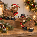 Festive Highland Cows Christmas Decoration