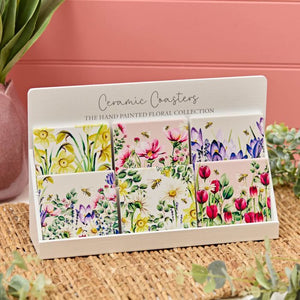 Spring Floral Ceramic Coasters - Daffs, Crocus, Daisies, Tulips