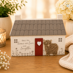 Highland Cow House Wooden Block - Bless