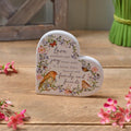 Garden Birds Ceramic Heart Block - Family & Friends