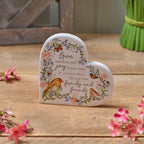 Garden Birds Ceramic Heart Block - Family & Friends