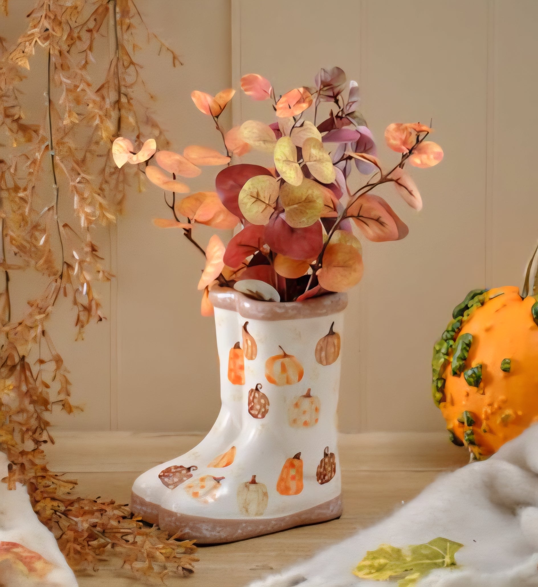 Autumn Pumpkin Wellington Boots Wellies