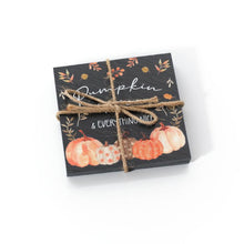 Load image into Gallery viewer, Set of 2 Autumn Pumpkin Harvest Slate Coasters PRE-ORDER
