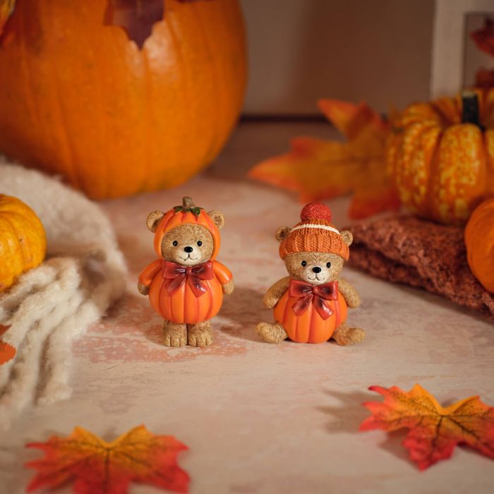 Teddy Bear Pumpkins - Pair *** PRE-ORDER ***