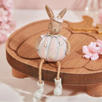 Chunky Rustic Wooden Autumn Pumpkin Styling Tray With Gold Stem & Leaf