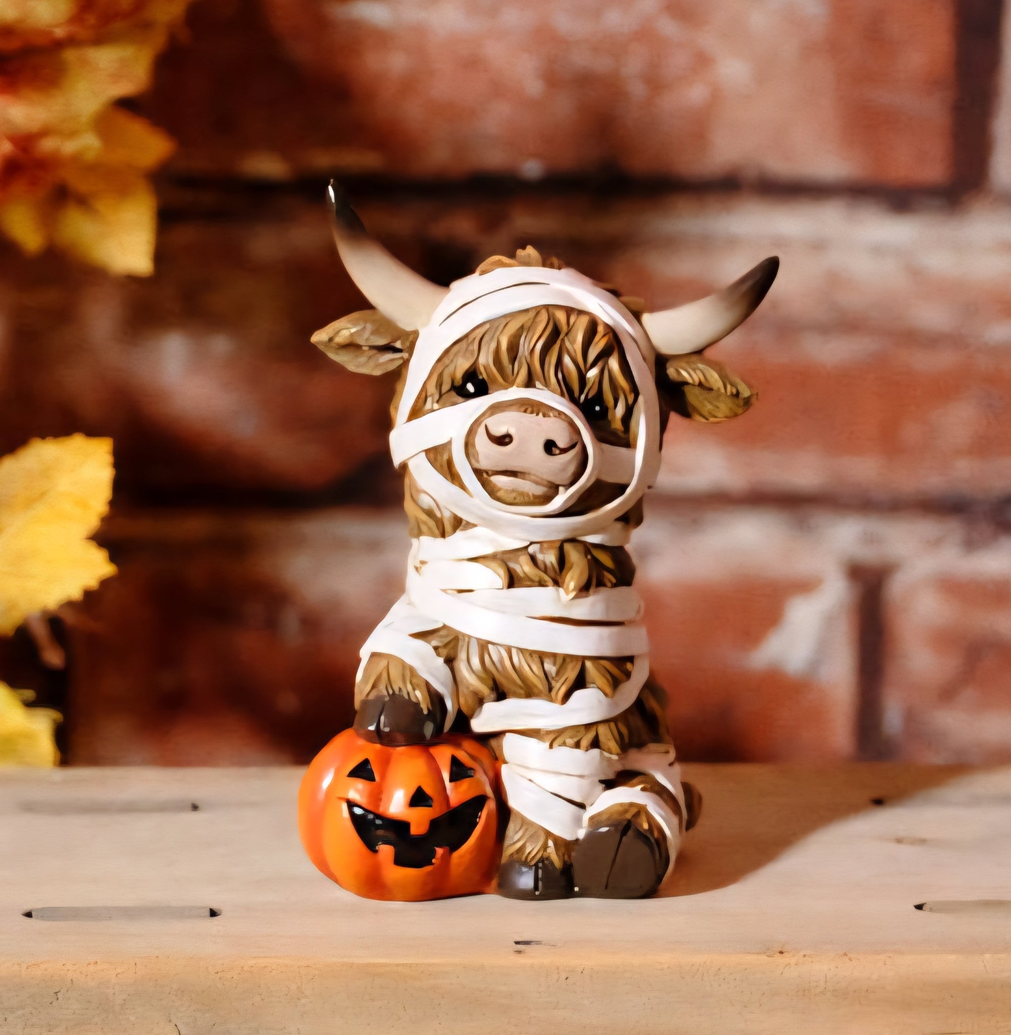 Spooktacular Halloween Highland Cow Mummy With Pumpkin