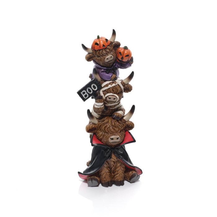 Spooky Stacked Halloween Highland Cows *** PRE-ORDER ***