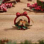 Christmas Robin Couple Wreath Hanging Decoration