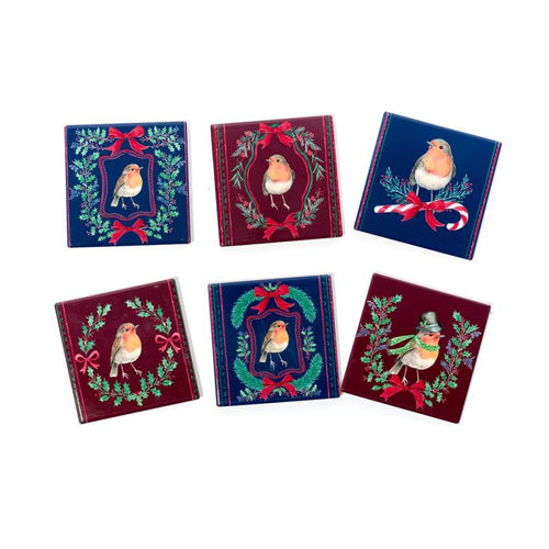 2nds Festive Robin Coasters - Set of 6