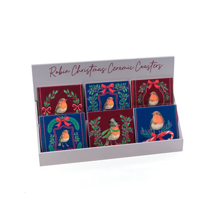2nds Festive Robin Coasters - Set of 6