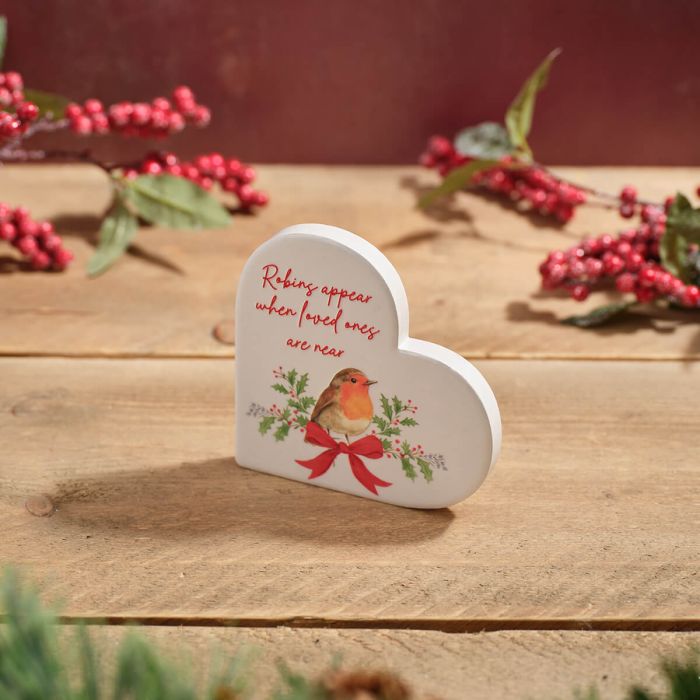 Robins Appear When Loved Ones Are Near Ceramic Heart Block