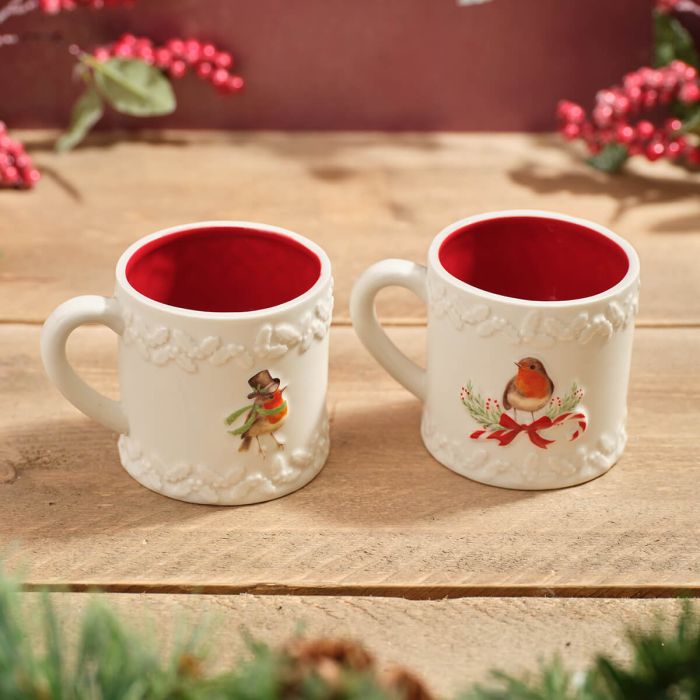 Christmas Robin Ceramic Mugs