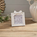 Farmhouse White Bow & Beading Frame - 4 x 4