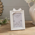 Farmhouse White Bow & Beading Frame - 4 x 6