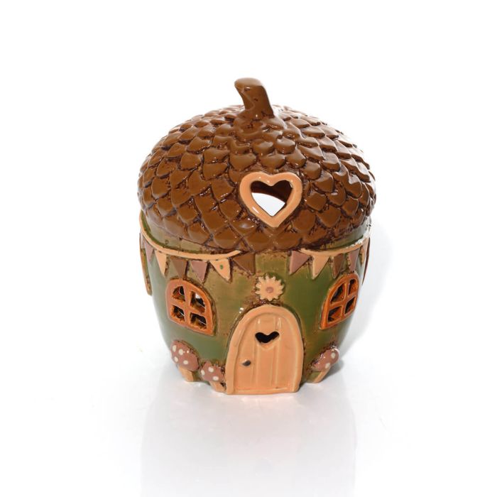 Toadstool Tales Stoneware Acorn House Candle Holder *** PRE-ORDER ***