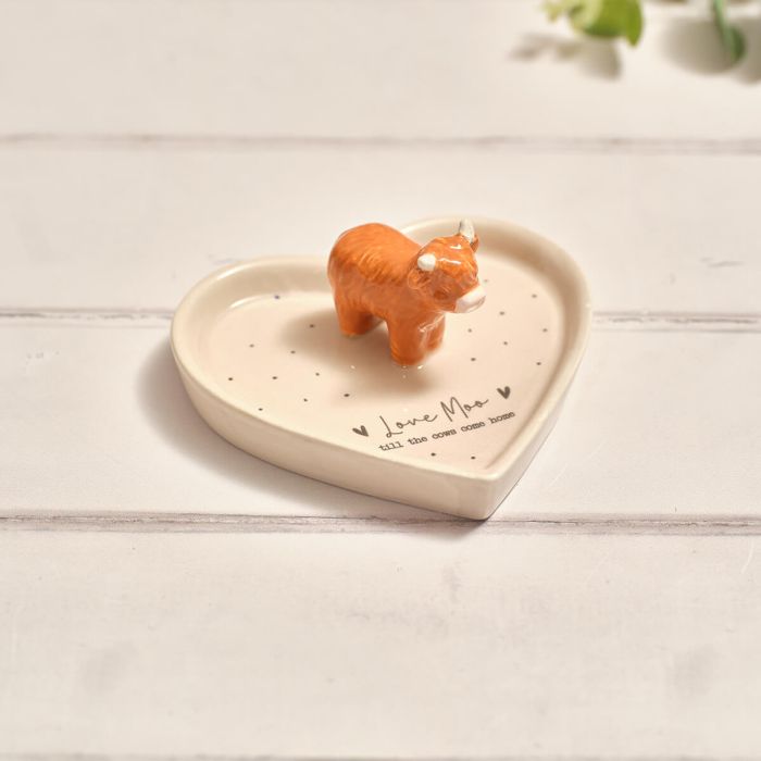 Highland Cow Trinket Dish Love Moo Till The Cows Come Home