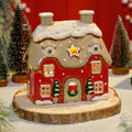 Christmas Cottage Stoneware T-Light Holder