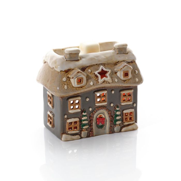 Stoneware Christmas Cottage Wax Warmer ***PRE-ORDER***