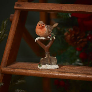 Christmas Robin On Spade