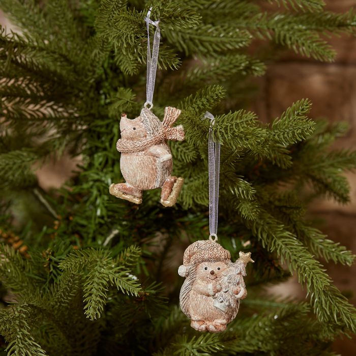 Christmas Hedgehog Tree Decorations