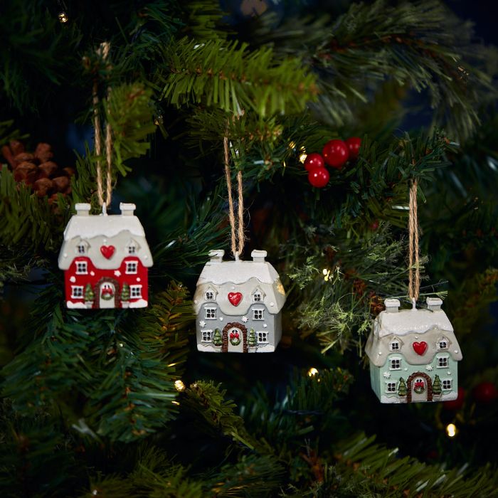 Christmas Cottages - Tree Decorations - PRE-ORDER