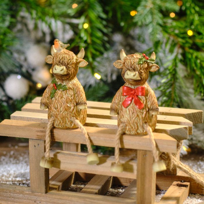 Christmas Highland Cow Shelf Sitters