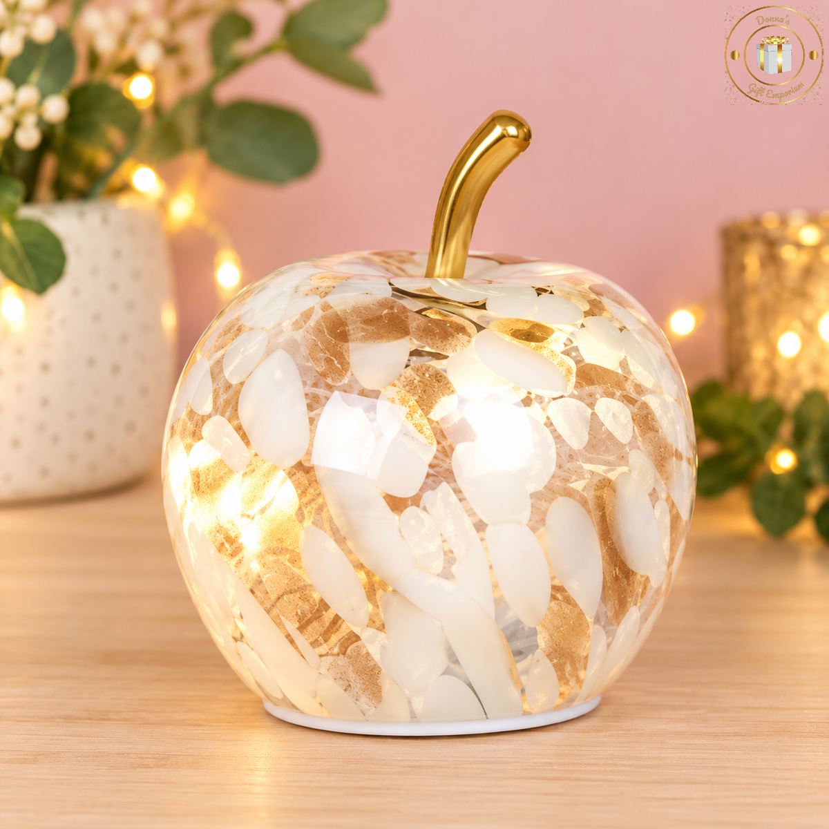 Diamond Cut LED Mottled Amber Apple