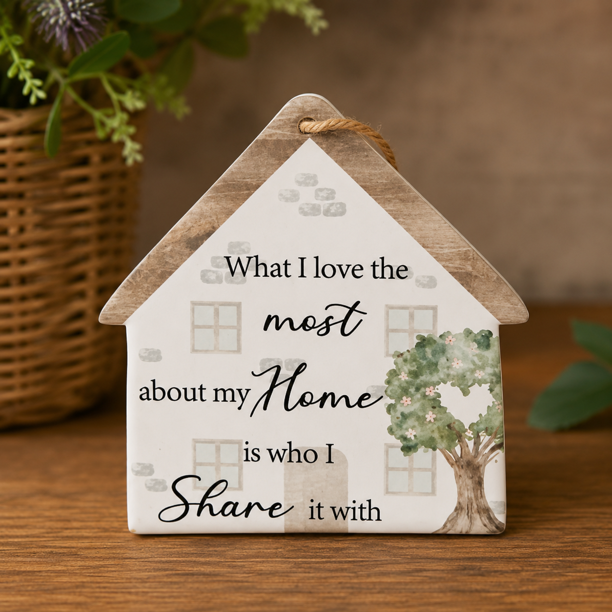 Ceramic Hanging Family Tree Sign - Family & New Home
