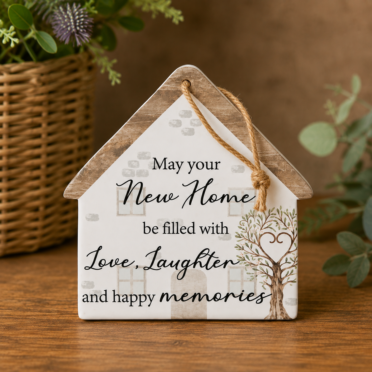 Ceramic Hanging Family Tree Sign - Family & New Home