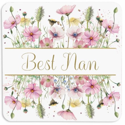 Pastel Flowers Best Nan Coaster