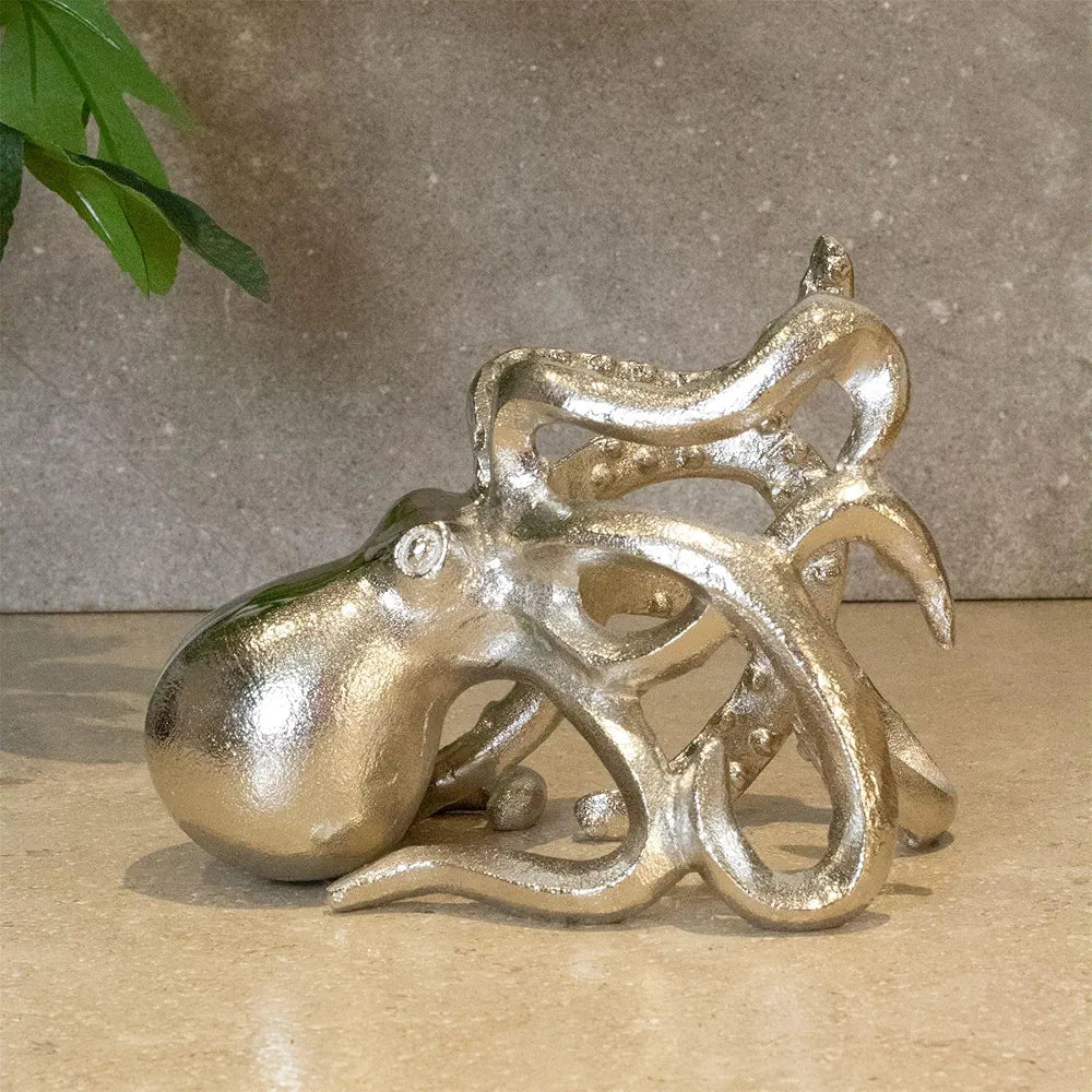 Silver Octopus Wine Bottle Stand