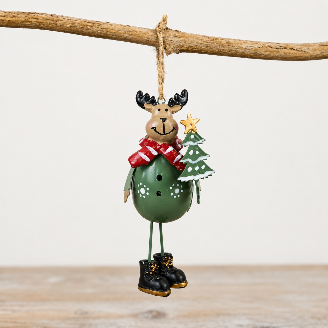 Metal Hanging Reindeer Christmas Decoration