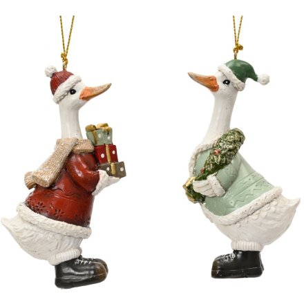 Festive Christmas Duck Hanging Decorations