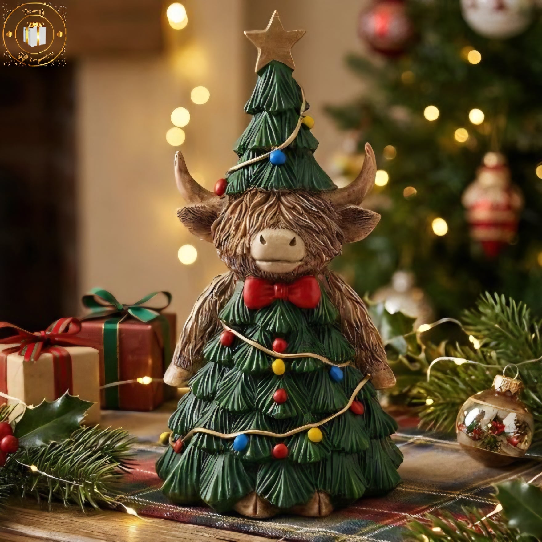 Christmas Tree Highland Cow - Small *** PRE-ORDER ***