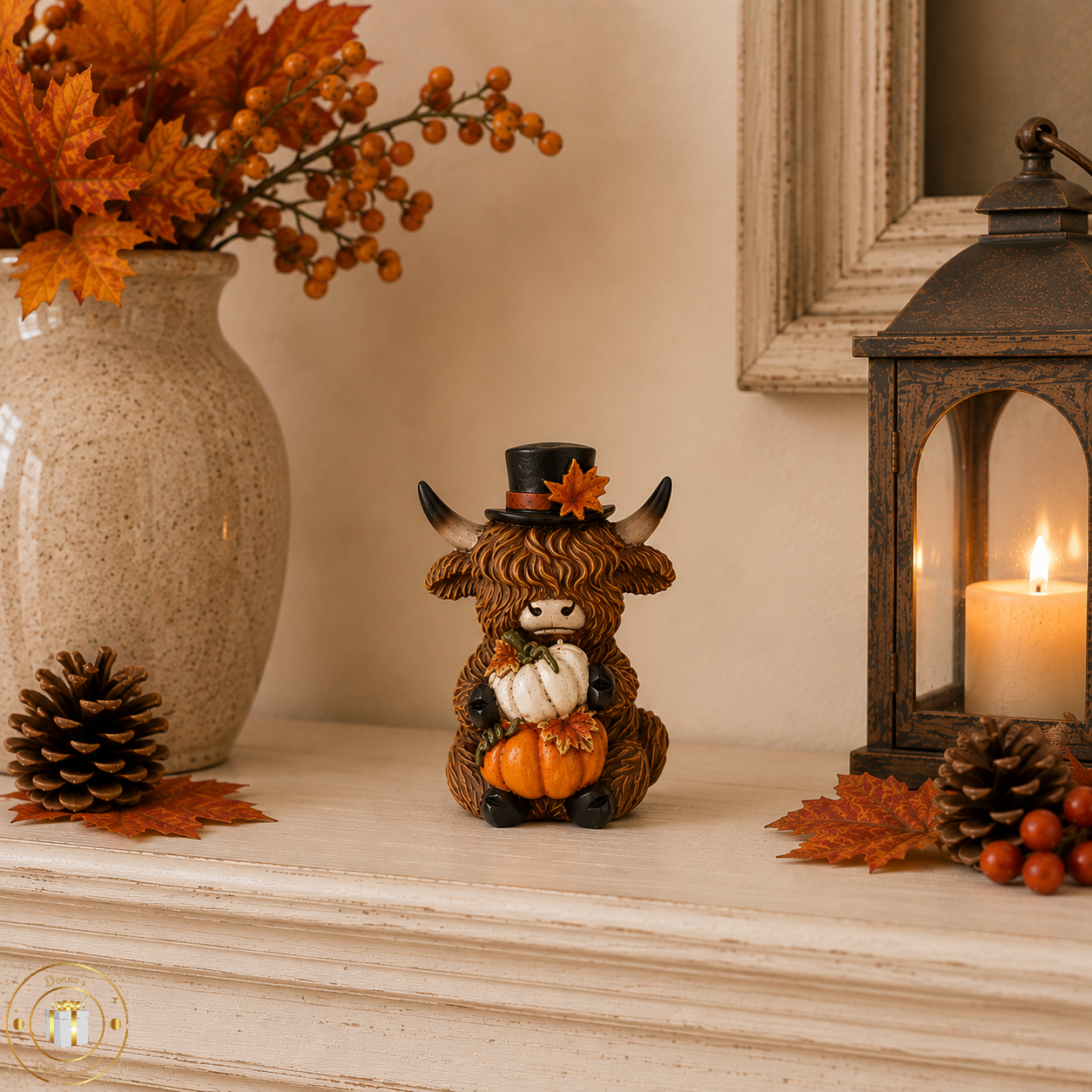 Autumn Highland Cow Ornaments - 4 Designs