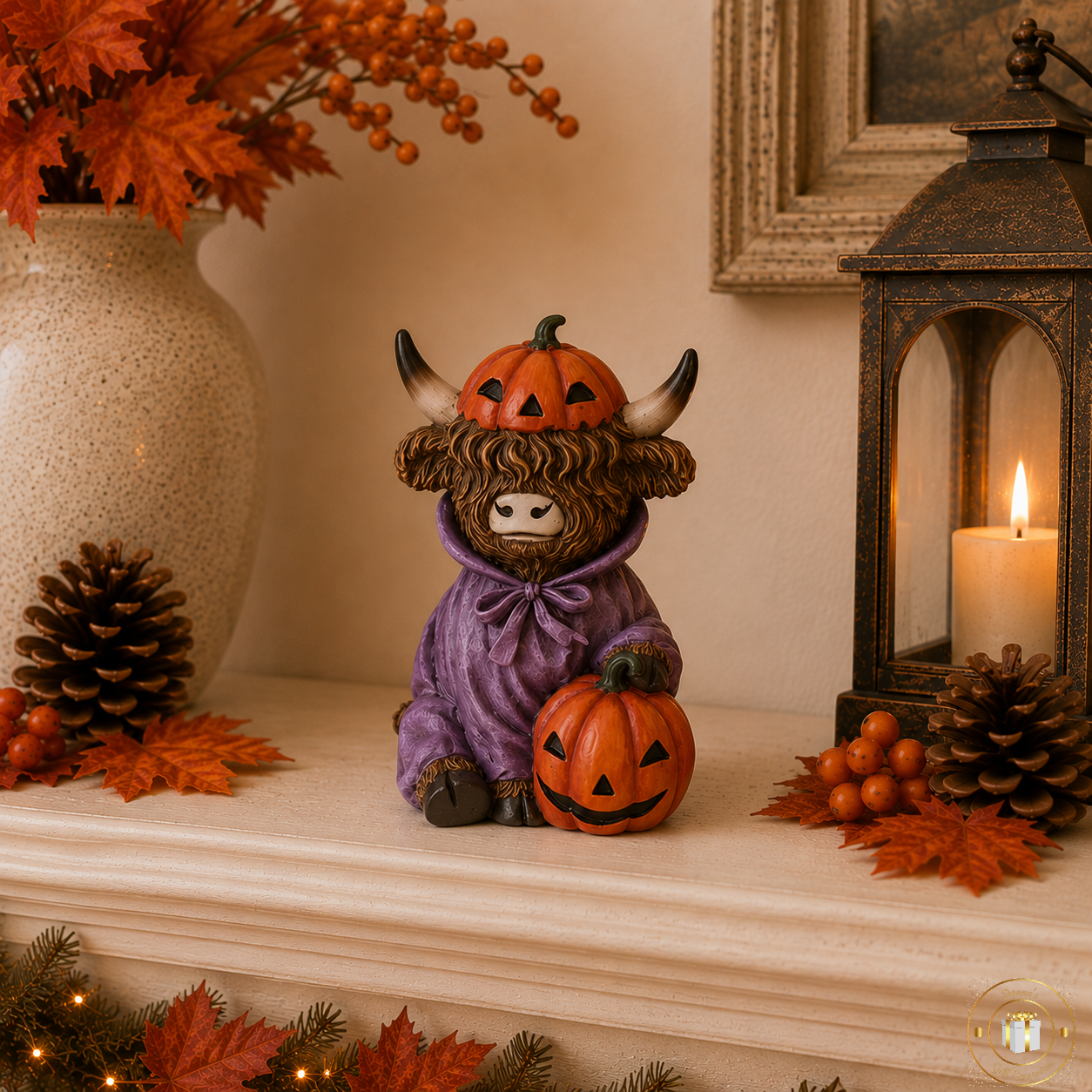 Halloween Highland Cow Ornaments – Vampire,  Mummy or Pumpkin