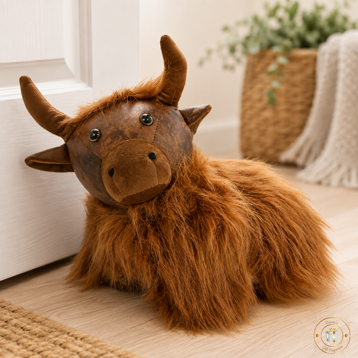 Highland Cow Doorstop Brown
