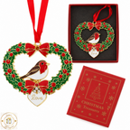 Christmas Treasures Robin Heart Metal & Enamel Tree Decoration & Keepsake