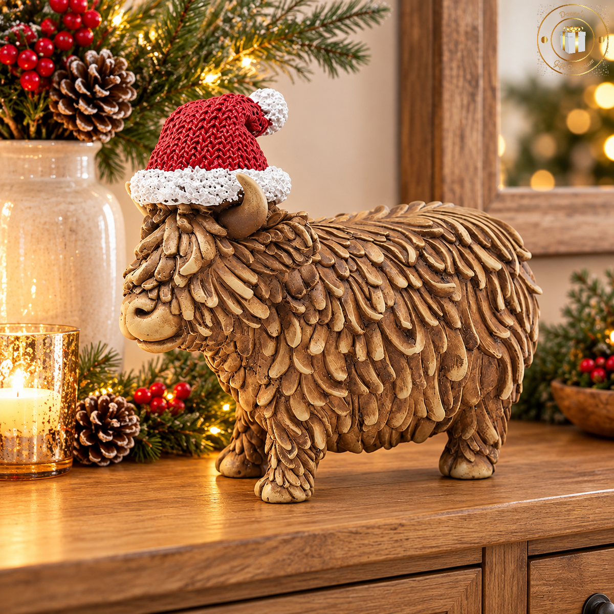 Christmas Santa Highland Cow