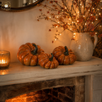 Glazed Orange Squashed Pumpkins - Set of 3
