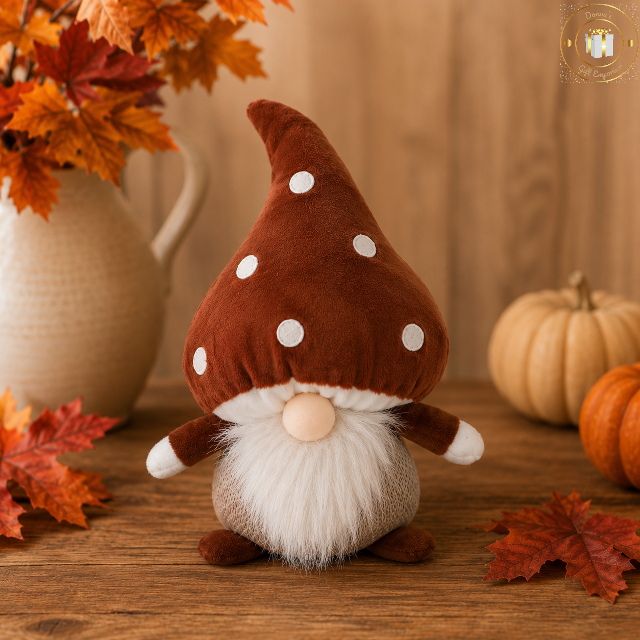 Autumn Woodland Mushroom Gonk - Sitting