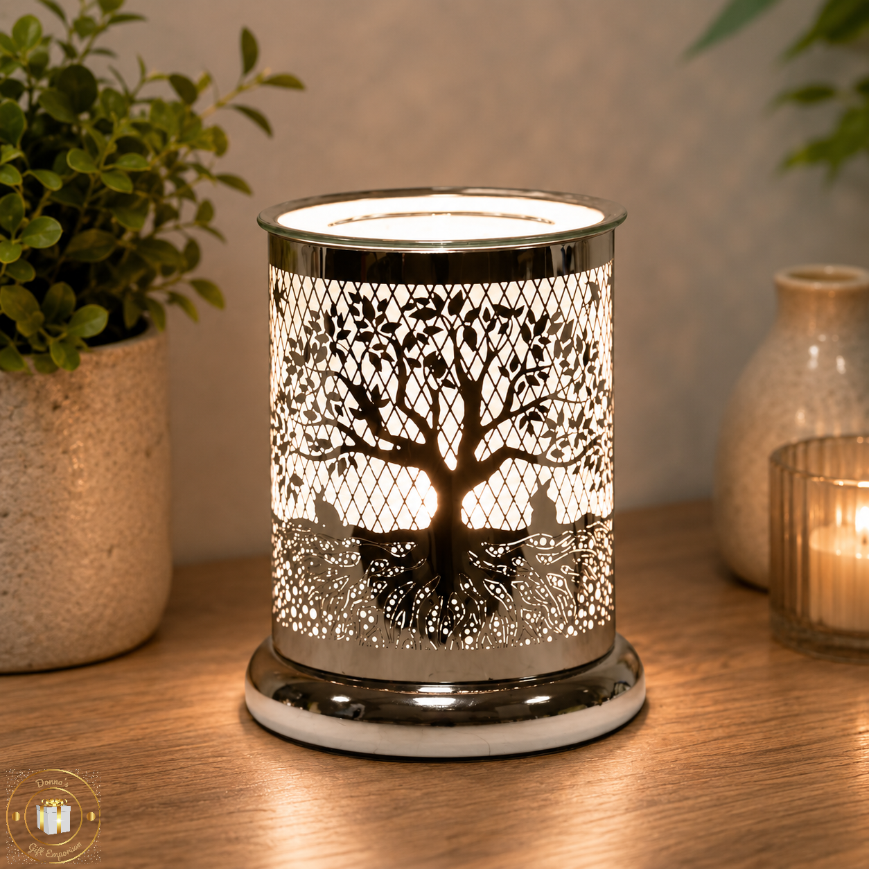 Electric Touch Lamp Wax Warmer Black Tree Of Life