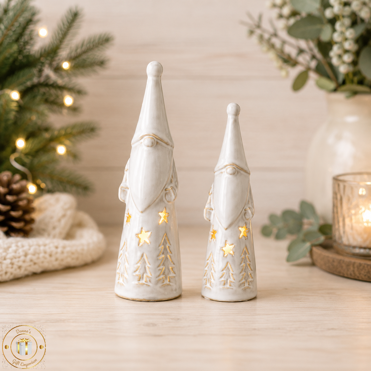 LED Vintage Santa - Pair